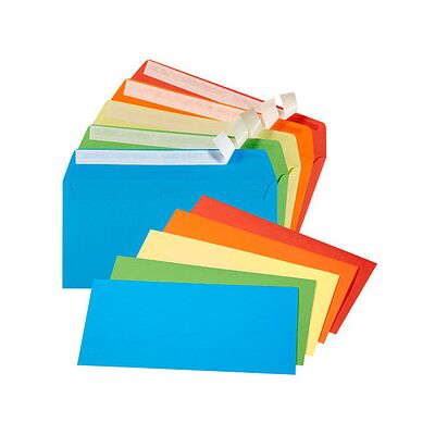 tecno Briefumschläge colors DIN lang+ ohne Fenster farbsortiert haftklebend 25 St. tecno Briefumschläge colors DIN lang+ ohne Fenster farbsortiert haftklebend 25 St.