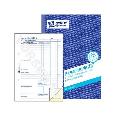 AVERY Zweckform Kassenbericht Formularbuch 317, 1 St. AVERY Zweckform Kassenbericht Formularbuch 317, 1 St.