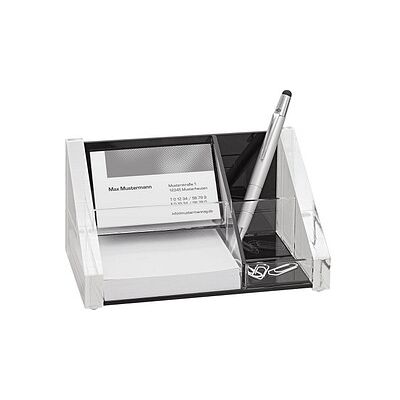WEDO Schreibtisch-Organizer Exklusiv glasklar/schwarz Acryl 4 Fächer 16,4 x 9,7 x 8,9 cm WEDO Schreibtisch-Organizer Exklusiv glasklar/schwarz Acryl 4 Fächer 16,4 x 9,7 x 8,9 cm