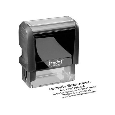 trodat Textstempel, individualisierbar printy 4913 selbstfärbend schwarz ohne Logo, 1 St. - Nachträglich per Gutschein personalisieren trodat Textstempel, individualisierbar printy 4913 selbstfärbend schwarz ohne Logo, 1 St. - Nachträglich per Gutschein personalisieren