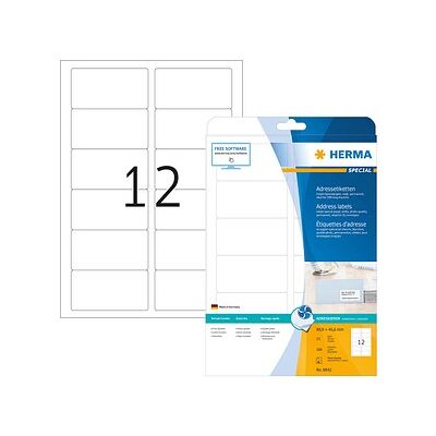 HERMA Adressetiketten 8842 weiß 88,9 x 46,6 mm, 25 Blatt HERMA Adressetiketten 8842 weiß 88,9 x 46,6 mm, 25 Blatt