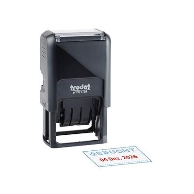 trodat Datumstempel mit Text "Gebucht" printy-dater 4750/L7 selbstfärbend blau rot, 1 St. trodat Datumstempel mit Text "Gebucht" printy-dater 4750/L7 selbstfärbend blau rot, 1 St.