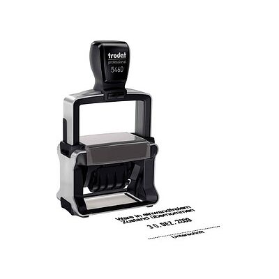 trodat Datumstempel mit Text individualisierbar 5460 selbstfärbend schwarz Logo möglich, 1 St. - Direkt online personalisieren trodat Datumstempel mit Text individualisierbar 5460 selbstfärbend schwarz Logo möglich, 1 St. - Direkt online personalisieren