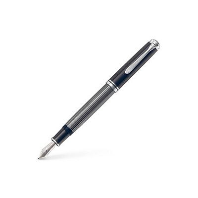 Pelikan Souverän M405 Stresemann Kolbenfüller schwarz/anthrazit/silber F (fein), 1 St. Pelikan Souverän M405 Stresemann Kolbenfüller schwarz/anthrazit/silber F (fein), 1 St.