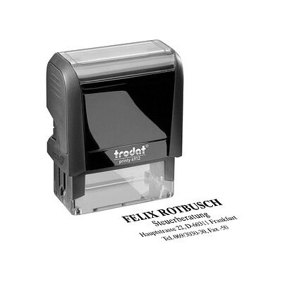 trodat Textstempel, individualisierbar printy 4912 selbstfärbend schwarz ohne Logo, 1 St. - Nachträglich per Gutschein personalisieren trodat Textstempel, individualisierbar printy 4912 selbstfärbend schwarz ohne Logo, 1 St. - Nachträglich per Gutschein personalisieren