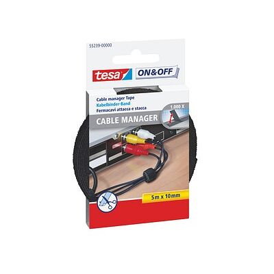 tesa Klettband schwarz 500,0 cm x 1,0 cm, 1 St. tesa Klettband schwarz 500,0 cm x 1,0 cm, 1 St.