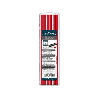 Pica Big Dry For All 6031 Bleistiftminen für Zimmermannsbleistift mit Druckmechanismus rot 2B 2,0 - 5,0 mm, 12 St. Pica Big Dry For All 6031 Bleistiftminen für Zimmermannsbleistift mit Druckmechanismus rot 2B 2,0 - 5,0 mm, 12 St.
