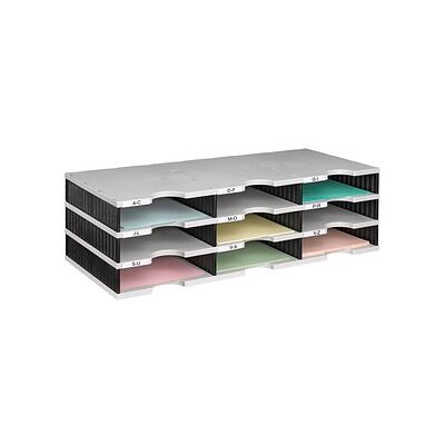 styro Sortierstation Styrodoc grau/schwarz mit 9 Fächern styro Sortierstation Styrodoc grau/schwarz mit 9 Fächern