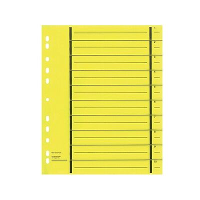 Wekre Trennblätter DIN A4 1-10 gelb, 190 g/qm, 50 St. Wekre Trennblätter DIN A4 1-10 gelb, 190 g/qm, 50 St.