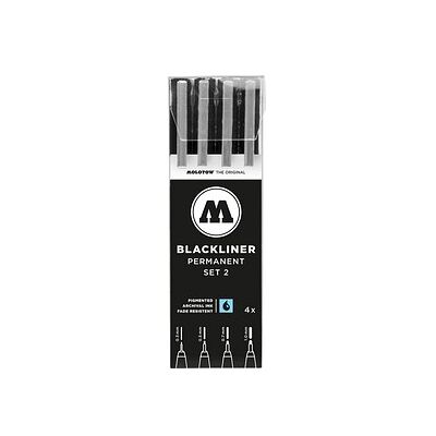 MOLOTOW BLACKLINER SET 2 Fineliner-Set schwarz, 4 St. MOLOTOW BLACKLINER SET 2 Fineliner-Set schwarz, 4 St.