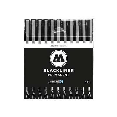 MOLOTOW BLACKLINER Complete Fineliner-Set schwarz, 11 St. MOLOTOW BLACKLINER Complete Fineliner-Set schwarz, 11 St.