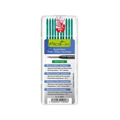 Pica Dry Wasserstrahl 4042 Ersatzminen für Tieflochmarker-Bleistift grün 2,8 mm, 10 St. Pica Dry Wasserstrahl 4042 Ersatzminen für Tieflochmarker-Bleistift grün 2,8 mm, 10 St.
