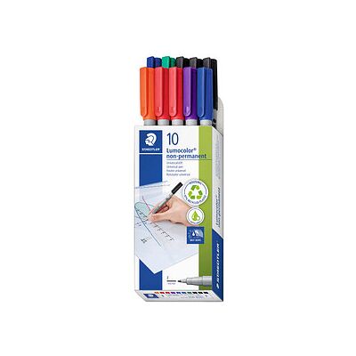 STAEDTLER Lumocolor Folienstifte-Set farbsortiert non-permanent, 10 St. STAEDTLER Lumocolor Folienstifte-Set farbsortiert non-permanent, 10 St.