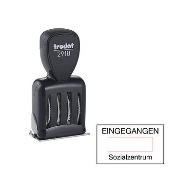 trodat Datumstempel mit Text individualisierbar Classic 2910 P01 Logo möglich, 1 St. - Direkt online personalisieren trodat Datumstempel mit Text individualisierbar Classic 2910 P01 Logo möglich, 1 St. - Direkt online personalisieren
