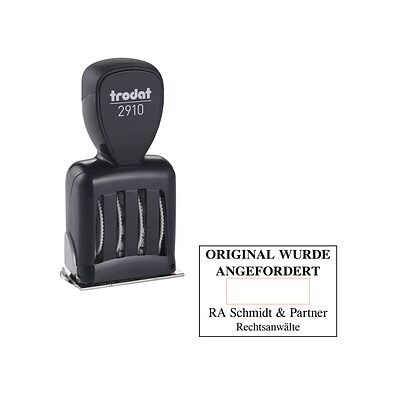 trodat Datumstempel mit Text individualisierbar Classic 2910 P05 Logo möglich, 1 St. - Direkt online personalisieren trodat Datumstempel mit Text individualisierbar Classic 2910 P05 Logo möglich, 1 St. - Direkt online personalisieren