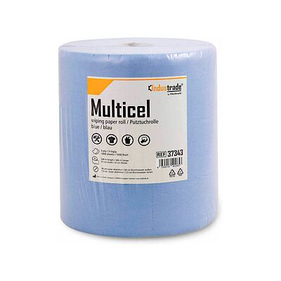 Industrade® Putztuchrolle Multicel 3-lagig blau, 1.000 Blätter, 1 Rolle Industrade® Putztuchrolle Multicel 3-lagig blau, 1.000 Blätter, 1 Rolle