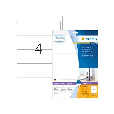 HERMA Ordneretiketten 8621 weiß, 10 Blatt HERMA Ordneretiketten 8621 weiß, 10 Blatt