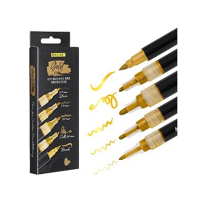 ONLINE® Gold Lettering Acrylstifte-Set gold 5 St. ONLINE® Gold Lettering Acrylstifte-Set gold 5 St.