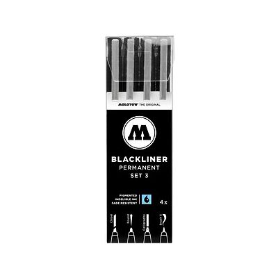 MOLOTOW BLACKLINER SET 3 Fineliner-Set schwarz, 4 St. MOLOTOW BLACKLINER SET 3 Fineliner-Set schwarz, 4 St.