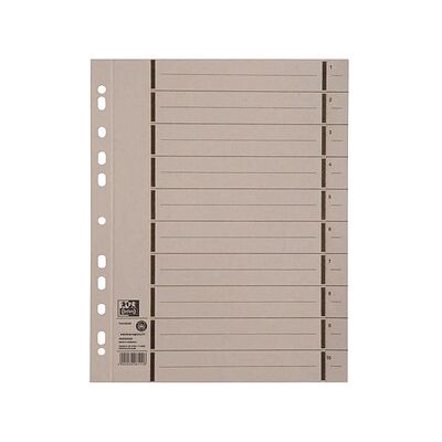 OXFORD Trennblätter DIN A4 1-10 grau, 250 g/qm, 100 St. OXFORD Trennblätter DIN A4 1-10 grau, 250 g/qm, 100 St.