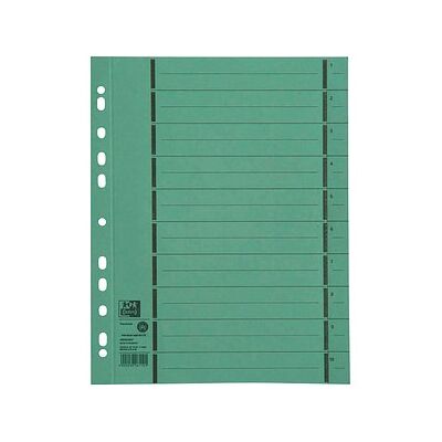 OXFORD Trennblätter DIN A4 1-10 grün, 250 g/qm, 100 St. OXFORD Trennblätter DIN A4 1-10 grün, 250 g/qm, 100 St.