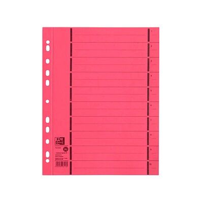 OXFORD Trennblätter DIN A4 1-10 rot, 250 g/qm, 100 St. OXFORD Trennblätter DIN A4 1-10 rot, 250 g/qm, 100 St.