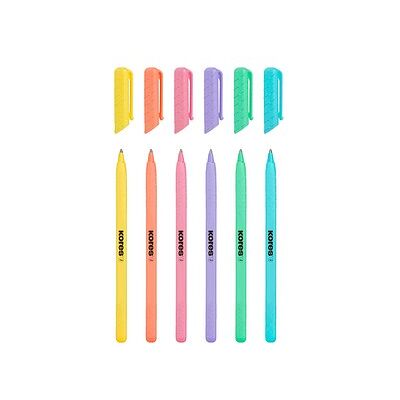 Kores® Kugelschreiber K0R-M Pastel farbsortiert, Schreibfarbe: blau, 6 St. Kores® Kugelschreiber K0R-M Pastel farbsortiert, Schreibfarbe: blau, 6 St.
