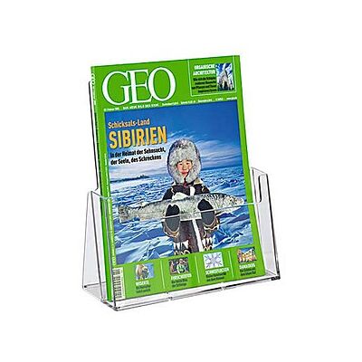 helit Tischprospekthalter transparent DIN A4 23,5 x 8,5 x 25,0 cm, 1 St. helit Tischprospekthalter transparent DIN A4 23,5 x 8,5 x 25,0 cm, 1 St.
