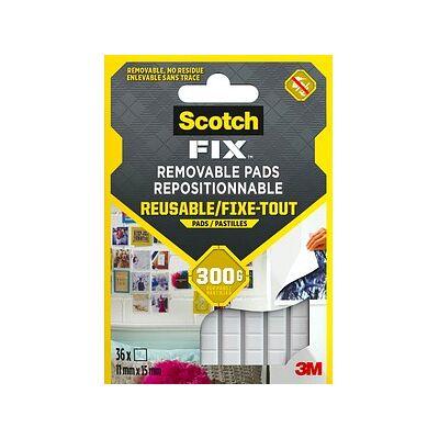 Scotch FIX™ REMOVABLE PADS doppelseitige Klebepads für max. 300,0 g, 11,0 x 15,0 mm, 36 St. Scotch FIX™ REMOVABLE PADS doppelseitige Klebepads für max. 300,0 g, 11,0 x 15,0 mm, 36 St.