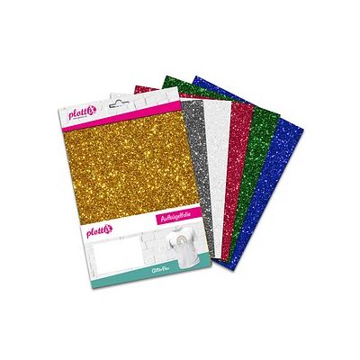 plottiX GlitterFlex Bügelfolie farbsortiert Effekt-Folie 20,0 x 30,0 cm, 6 St. plottiX GlitterFlex Bügelfolie farbsortiert Effekt-Folie 20,0 x 30,0 cm, 6 St.