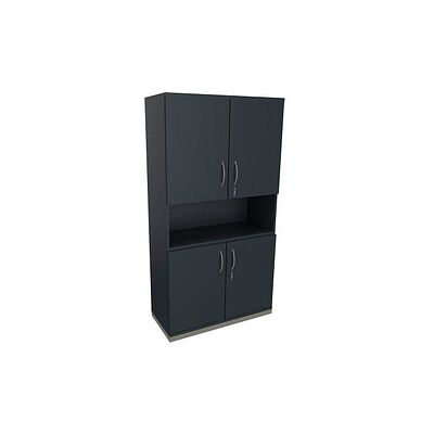 fm Regalschrank Sidney - 100cm, Lavagrau, Abschließbar fm Regalschrank Sidney - 100cm, Lavagrau, Abschließbar