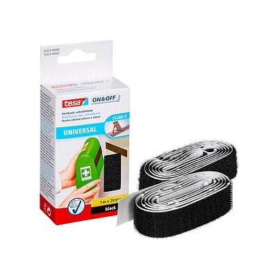 tesa Klettband ON & OFF® UNIVERSAL schwarz, 1 Rolle tesa Klettband ON & OFF® UNIVERSAL schwarz, 1 Rolle