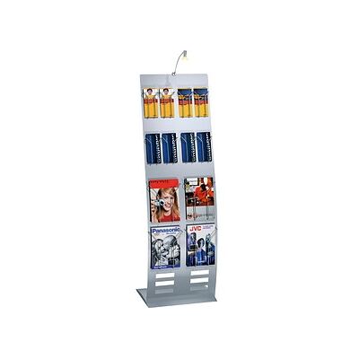 Kerkmann Prospektständer tec-art breit silber DIN A4, 1/3 DIN A4 ohne Fächer Fächer 52,0 x 46,0 x 165,0 cm, 1 St. Kerkmann Prospektständer tec-art breit silber DIN A4, 1/3 DIN A4 ohne Fächer Fächer 52,0 x 46,0 x 165,0 cm, 1 St.