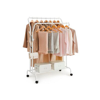 SONGMICS Rollgarderobe weiß Metall 4 Haken 103,5 x 141,0 / 155,0 cm, 1 St. SONGMICS Rollgarderobe weiß Metall 4 Haken 103,5 x 141,0 / 155,0 cm, 1 St.