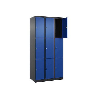CP Schließfachschrank Classic Plus enzianblau, schwarzgrau 080000-303 S10031, 9 Schließfächer 90,0 x 50,0 x 185,0 cm CP Schließfachschrank Classic Plus enzianblau, schwarzgrau 080000-303 S10031, 9 Schließfächer 90,0 x 50,0 x 185,0 cm