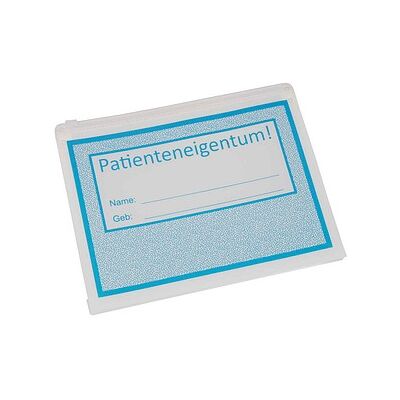 BOI Gleitverschlussbeutel Patienteneigentum! 24,0 x 19,0 cm blau/weiß, 10 St. BOI Gleitverschlussbeutel Patienteneigentum! 24,0 x 19,0 cm blau/weiß, 10 St.