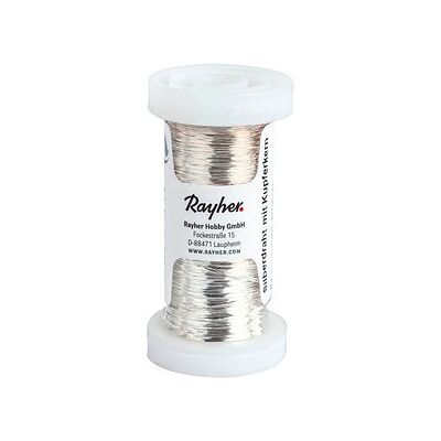 Rayher Silberdraht mit Kupferkern Basteldraht silber 0,3 Ø mm 100,0 m 1 Rolle Rayher Silberdraht mit Kupferkern Basteldraht silber 0,3 Ø mm 100,0 m 1 Rolle