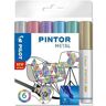 PILOT PINTOR Metallic Kreativmarker farbsortiert 4,0 - 12,0 mm, 6 St.