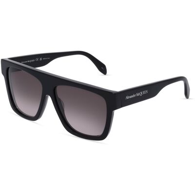 Alexander McQueen AM0302S 001 Schwarze/Gra Sonnenbrille - Quadratisch Alexander McQueen AM0302S 001 Schwarze/Gra Sonnenbrille - Quadratisch