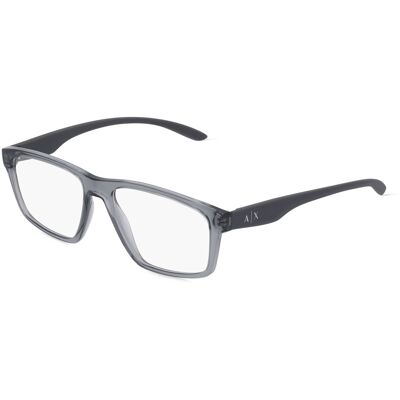 Armani Exchange AX 3094 Graue rechteckige Brille - Eyeglasses Armani Exchange AX 3094 Graue rechteckige Brille - Eyeglasses