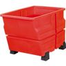 Asecos Mehrzweckbehälter, Polyethylen, rot, 800 l, B 1030 x T 1340 x H 845 mm, mit Füßen, Einfahrbreite 780 mm