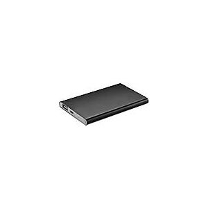 XD-Design Powerbank, 4.000 mAh, USB + Micro-USB, Aluminium, extra flach, schwarz