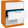 C und P Hängeregistraturschrank ASISTO C 3000, 3 Schubladen, 2-bahnig, B 800 mm, orange/weiß