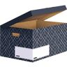 Klappdeckelbox Maxi BANKERS BOX® Décor, FSC®-zertifizierter Karton, L 570 x B 367 x H 291 mm, für DIN A4 Formate, mitternachtsblau, 5 Stück