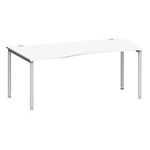 Schäfer Shop Genius Freiformschreibtisch MODENA FLEX, Ansatz links B 1800 mm, weiß