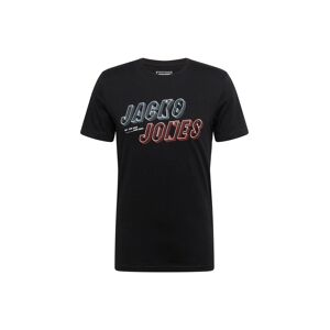 jack & jones T-Shirt 'FRIDAY'  - hellblau / rot / schwarz / weiß - Size: XL