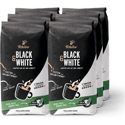 Tchibo - Black & White - 6x 1 kg - Ganze Bohnen - Kaffee Bohnen Tchibo - Black & White - 6x 1 kg - Ganze Bohnen - Kaffee Bohnen