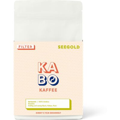 Kabo - Seegold Filterkaffee - 250 g Ganze Bohne - Intensität: 5/6 roasted https://www.tchibo.at/products/266333032886/kabo-seegold-filterkaffee?article_id=190991185169 Kabo - Seegold Filterkaffee - 250 g Ganze Bohne - Intensität: 5/6 roasted https://www.tchibo.at/products/266333032886/kabo-seegold-filterkaffee?article_id=190991185169