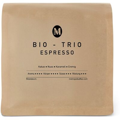 Metropol Kaffee - Bio Trio Espresso - 250 g Ganze Bohne - Intensität: 4/6 roasted https://www.tchibo.at/products/265339968041/metropol-bio-trio-espresso?article_id=166878248237 Metropol Kaffee - Bio Trio Espresso - 250 g Ganze Bohne - Intensität: 4/6 roasted https://www.tchibo.at/products/265339968041/metropol-bio-trio-espresso?article_id=166878248237