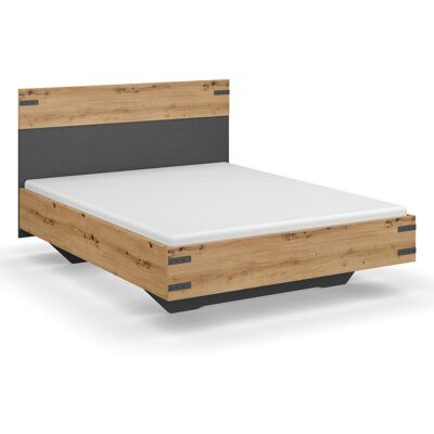Rauch - Butte - grau-metallic - Eiche-Artisan-Dekor - Bett Rauch - Butte - grau-metallic - Eiche-Artisan-Dekor - Bett